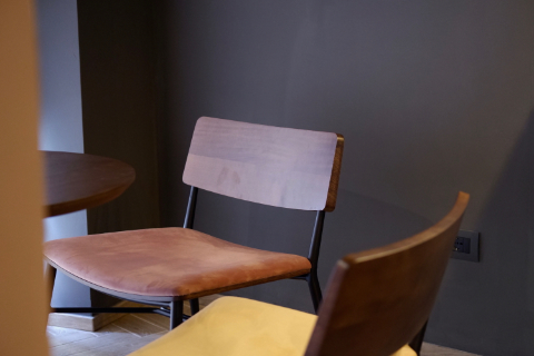 Monica Mariz maison de filip dettaglio sedie con seduta imbottita di velluto colorato